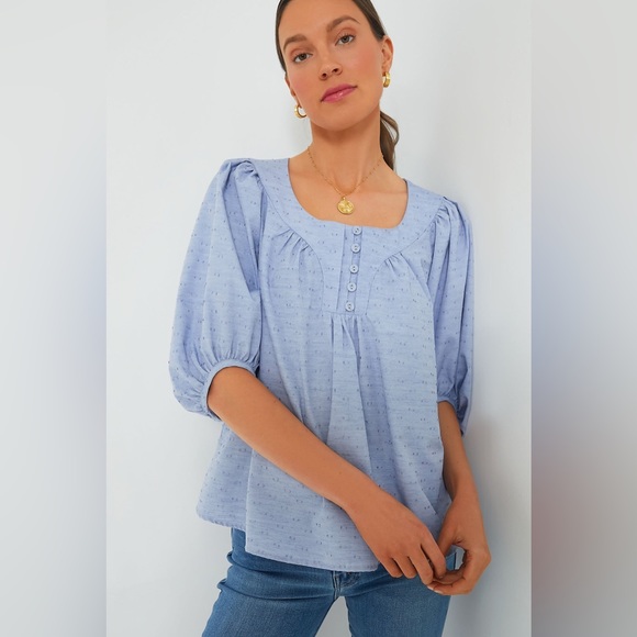 Tuckernuck Tops - Tuckernuck | Women's Chambray Inara Blouse Light Blue Size Small